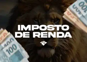 Imagem mostrando o conceito de Imposto de Renda com notas de dinheiro e um leão como símbolo, representando a isenção do IR.