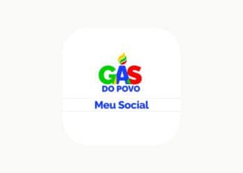 Ícone do aplicativo "Meu Social" com o logo "Gás do Povo", representando a consulta de elegibilidade ao benefício social.