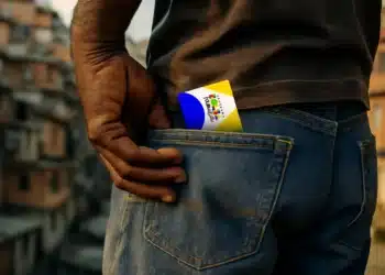 Pessoa com o cartão do Bolsa Família no bolso, ilustrando a possibilidade de resolver pendências e voltar a receber o benefício.