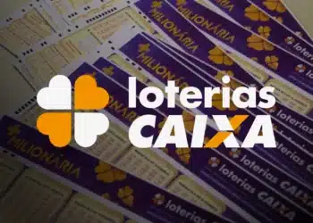 Bilhetes roxos da Mega-Sena e da Loteria Milionária com a logo "Loterias CAIXA" em destaque, representando a acumulação do prêmio para o próximo sorteio de R$ 41 milhões.