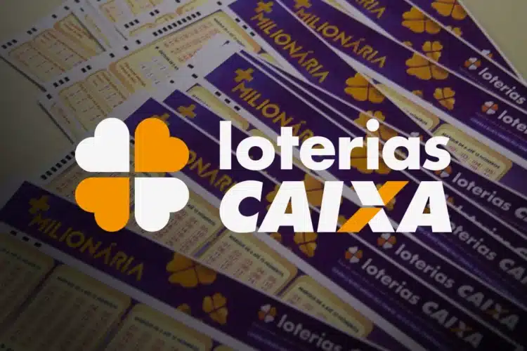 Bilhetes roxos da Mega-Sena e da Loteria Milionária com a logo "Loterias CAIXA" em destaque, representando a acumulação do prêmio para o próximo sorteio de R$ 41 milhões.