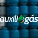 Auxílio Gás: Beneficiários têm até 23 de dezembro para receber o pagamento 11 Logo do Auxílio Gás sobre imagem desfocada de vários botijões de gás empilhados
