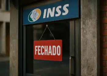 INSS: agências estão fechadas para modernização dos sistemas 9 Placa de fechado na porta de uma agência do INSS.