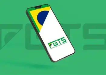 Saque liberado: quem pode retirar até R$ 2.900 do FGTS pela Caixa em fevereiro 8 Aplicativo do FGTS no celular com fundo verde e logo do Fundo de Garantia do Tempo de Serviço.