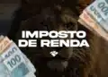 Já disponível! Saiba como baixar o programa do IR 2026 no site da Receita 4 Leão ao fundo com notas de real e texto Imposto de Renda destacado ao centro
